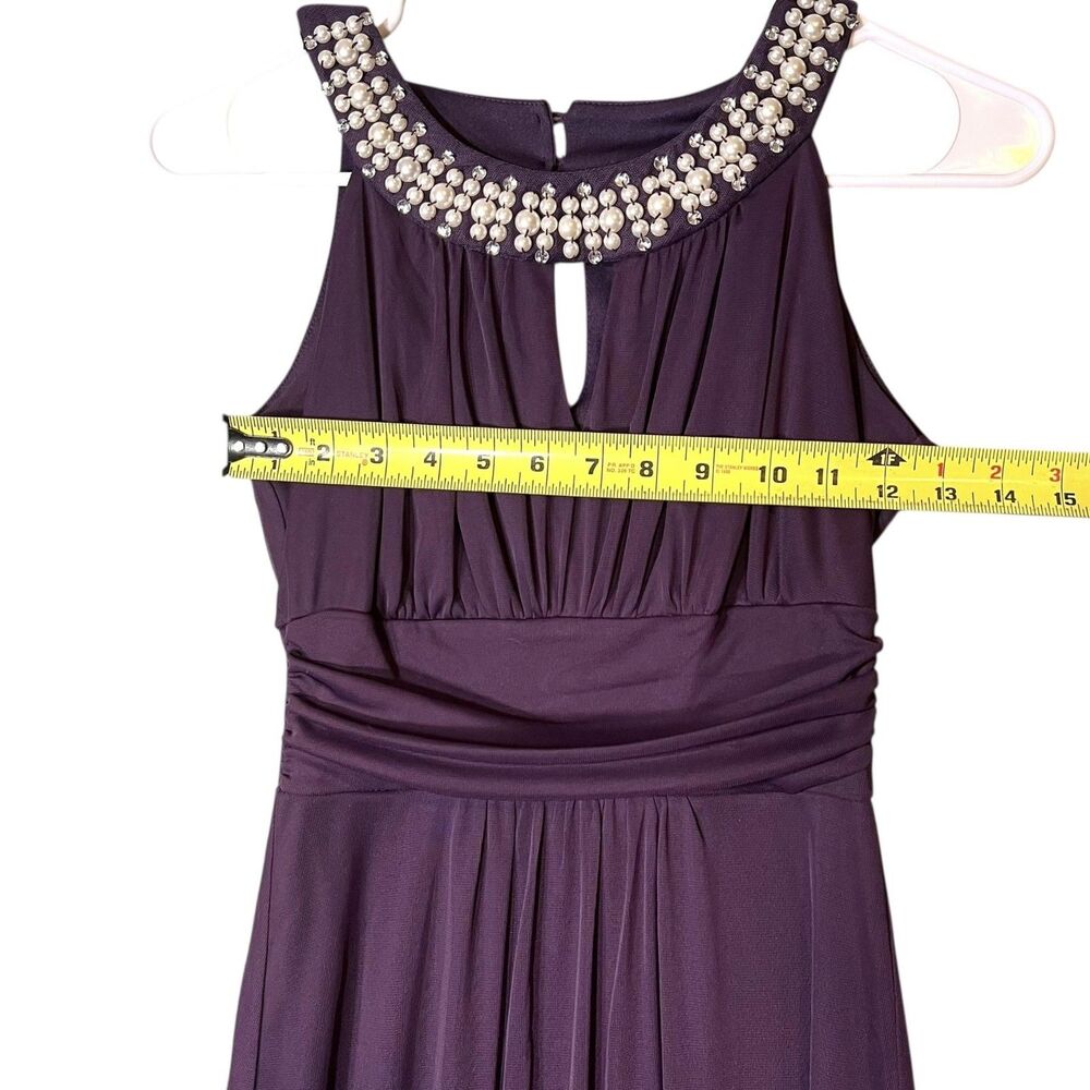 Sweet Storm Maxi Dress Womens Small Purple Beaded Chiffon Prom Party Gown Formal - Picture 4 of 8